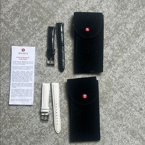 Michele Black and White Watch Straps